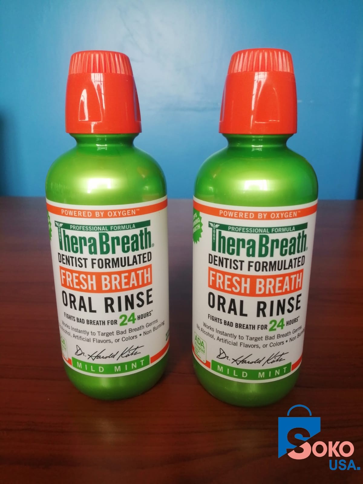 TheraBreath Fresh Breath Dentist Formulated Oral Rinse, Mild Mint, 16 Ounce (Pack of 2) 