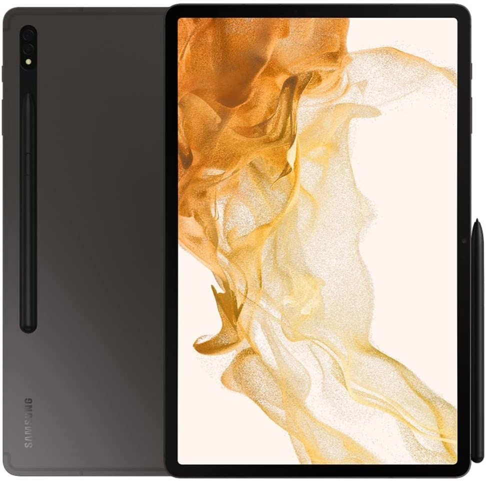 Samsung Galaxy Tab S8+ Plus w/Low Latency S-Pen (128GB, 8GB) 12.4’’ 120Hz AMOLED, Snapdragon 8 (4nm), All Day Battery, Android 12 Wi-Fi Tablet SM-X800 US Model (w/Fast 25W Charging Cube, Graphite) 