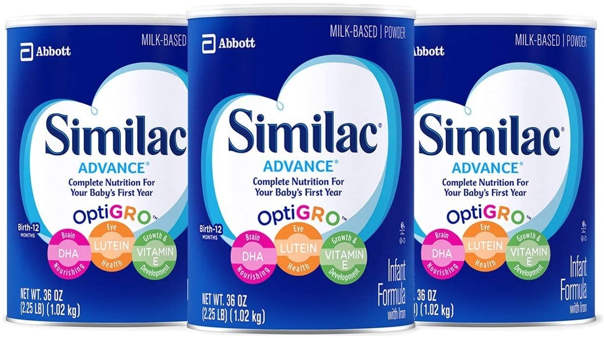 Similac® Advance®* Infant Formula with Iron, 3 Tins, 1.02KG each, Powder, 36-Ounce Can