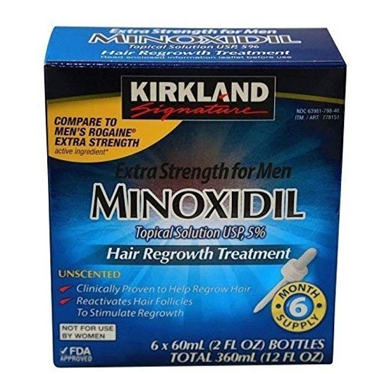 Kirkland Signature Minoxidil 5 Percentage Extra Strength Hair Loss Regrowth Treatment Men