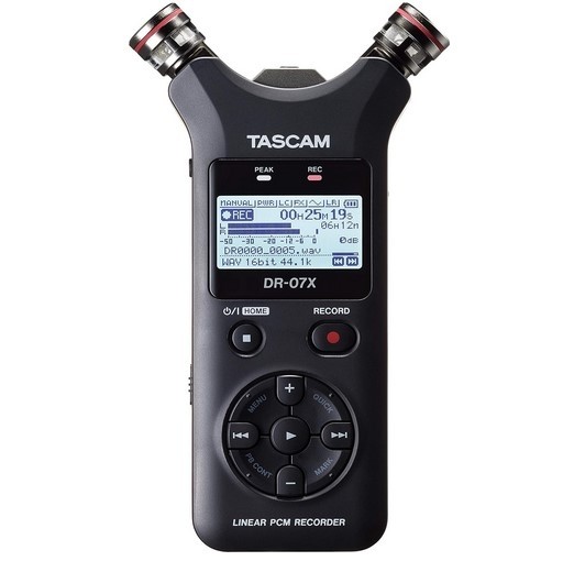Tascam DR-07X Stereo Handheld Digital Audio Portable Recorder and USB Audio Interface, Pro Field, AV, Music, Dictation Recorder