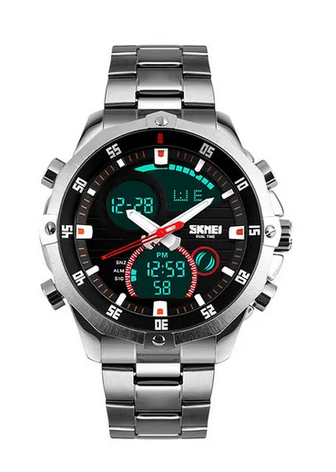 SKMEI Men's Original Water Resistant Analog & Digital Watch 1146 - 49 mm - Silver