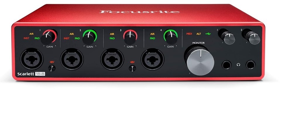 Focusrite Scarlett 18i8 3rd Gen USB Audio Interface for Recording, Producing and Engineering — High-Fidelity, Studio Quality Recording, with Transparent Playback