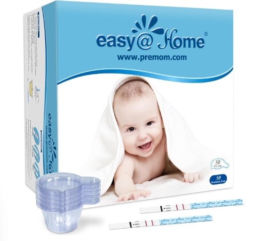 Easy@Home Ovulation Test Predictor Kit : Accurate Fertility Test for Women (Width of 5mm), Fertility Monitor Test Strips, 50 LH Strips with 50 Urine Cups