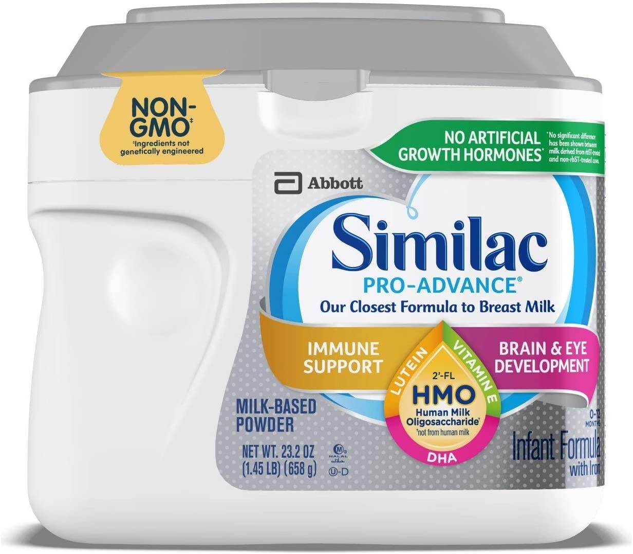 Similac Pro-Advance Non-GMO Infant Formula with Iron, with 2'-FL HMO, for Immune Support, Baby Formula, Powder, 23.2 Ounce