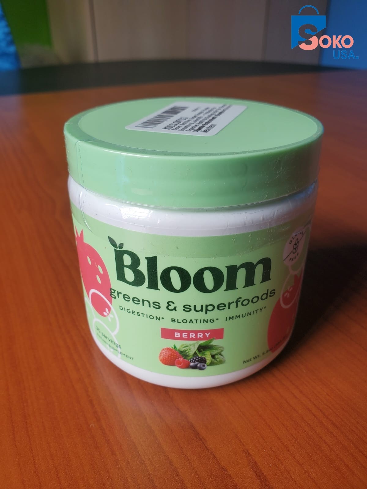 Bloom Nutrition Super Greens Powder Smoothie & Juice Mix - Probiotics for Digestive Gut Health & Bloating Relief for Women, Digestive Enzymes with Superfoods Spirulina & Chlorella (Berry)