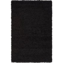 Unique Loom Solo Solid Shag Collection Modern Plush Jet Black Area Rug (3' 3 x 5' 3)
