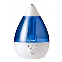 Crane Ultrasonic Cool Mist Humidifier, Filter-Free, 1 Gallon, for Home Bedroom Baby Nursery and Office, Blue and White