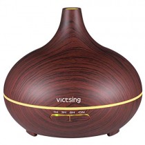 VicTsing Essential Oil Diffuser, 300ml Oil Diffuser with 7 Color Lights and 4 Timer, Aromatherapy Diffuser with Auto Shut-off Function, Cool Mist Humidifier BPA-Free for Bedroom Home - Redwood Brown