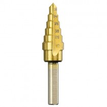 Neiko 10183A Titanium Step Drill Bit Set, High Speed Steel | 3/16" to 1/2" | Total 6 Step Sizes