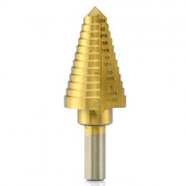 Neiko 10189A Titanium Step Drill Bit, High Speed Steel | 7/16" to 1-1/8" | Total 12 Step Sizes.