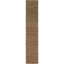 Unique Loom Solo Solid Shag Collection Modern Plush Sandy Brown Runner Rug (2' 6 x 13' 0)