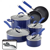 Farberware Millennium Nonstick Aluminum 12-Piece Cookware Set, Blue