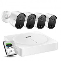 ZOSI 5.0MP 4CH Home Security Cameras System, H.265+ Surveillance 4 Channel DVR with (4) x 5MP Pir Motion Sensor Day & Night Vision Security Cameras with 1TB Hard Drive