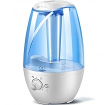 Ultrasonic Cool Mist Humidifier - Best Air Humidifiers for Bedroom/Living Room/Baby with Night Light - Whole House Solution - Large 4L Water Tank - Auto Shut Off and Filter-Free - 2 YEAR WARRANTY (4L)