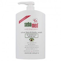 Sebamed Olive Face and Body Wash With Pump for Sensitive and Delicate Skin pH 5.5 Ultra Mild Dermatologist Recommended Cleanser 33.8 Fluid Ounces (1 Liter)