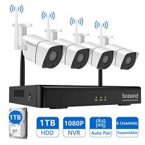 Home Security Camera System Wireless Outdoor Indoor 4 Cameras 720P HD with Night Vision 1TB Hard Drive