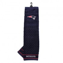 Team Golf NFL New England Patriots Embroidered Golf Towel, Checkered Scrubber Design, Embroidered Logo