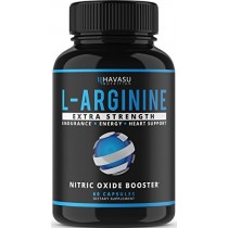 Extra Strength L Arginine - 1200mg Nitric Oxide Supplement for Muscle Growth, Vascularity & Energy - Powerful No Booster with L-Citrulline & Essential Amino Acids to Train Longer & Harder 60 Capsules