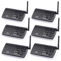Hosmart Portable Wireless Intercom System,1/2Mile 6-Channel Security Wireless Intercom System for Home or Office [6 Stations Black]