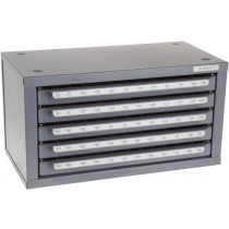 Huot 13166 Five-Drawer 1/2" Reduced Shank Drill Bit Dispenser Cabinet for Sizes 33/64" to 63/64" in 1/64" Increments
