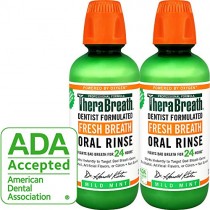 TheraBreath Fresh Breath Oral Rinse, Mild Mint, 16 Ounce Bottle (Pack of 2)