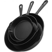 Utopia Kitchen Pre-Seasoned Cast Iron Skillet Set 3-Piece - 6 Inch, 8 Inch and 10 Inch