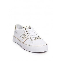 GUESS Factory Women's Gilda Logo Metallic Trim Low-Top Sneakers