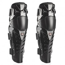 Wonzone 1 Pair of Adults Fashion Knee Shin Armor Protect Guard Pads Accessories with Plastic Cement Hook for Motorcycle (Black)