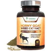 Horny Goat Weed Extra Strength for Men & Women 1560mg [10X Strength Icariins] with Maca, Tribulus, L-Arginine, Saw Palmetto & Tongkat Ali, Made in USA, Best Energy, Stamina, Performance - 180 Capsules