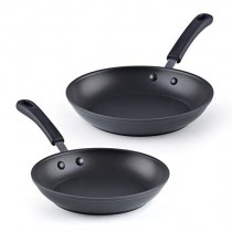 Cook N Home 02636 8"/9.5" Anodized Nonstick Saute Fry Pan 2 Piece set, Black