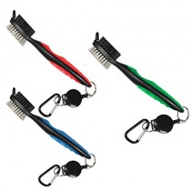 Yoport Golf Club Brush and Club Groove Cleaner 2 Ft Retractable Zip-line Aluminum Carabiner, Lightweight and Stylish, Ergonomic Design, Easily Attaches to Golf Bag (red, Blue, Green)