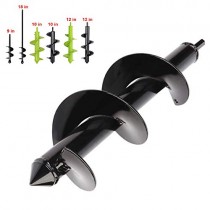 Auger Drill Bit Garden Plant Flower Bulb Auger Spiral Hole Drill Rapid Planter Earth Auger Bit Post or Umbrella Hole Digger for 3/8" Hex Drive Drill  (3" X 12", Black)