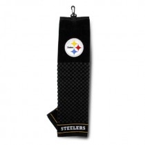 Team Golf NFL Pittsburgh Steelers Embroidered Golf Towel, Checkered Scrubber Design, Embroidered Logo
