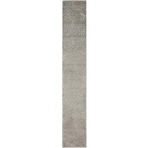 Unique Loom Solo Solid Shag Collection Modern Plush Cloud Gray Runner Rug (2' 6 x 16' 5)