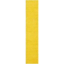 Unique Loom Solo Solid Shag Collection Modern Plush Tuscan Sun Yellow Runner Rug (2' 6 x 13' 0)