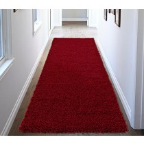 Ottomanson SHG2760-2X5 Shag Collection Area Rug, 20" x 59", Red