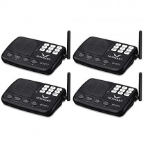 Wireless Intercom System Hosmart 1/2 Mile Long Range 7-Channel Security Wireless Intercom System for Home or Office (2018 New Version) [4 Stations Black]