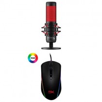 HyperX QuadCast - USB Condenser Gaming Microphone and HyperX Pulsefire Surge - RGB Wired Optical Gaming Mouse