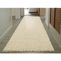 Sweet Home Stores Cozy Shag Collection Cream Solid Shag Rug (2'0"X4'11") Contemporary Living and Bedroom Soft Shaggy Runner Rug