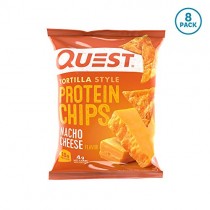 Quest Nutrition Tortilla Style Protein Chips, Nacho,  Low Carb, Gluten Free, Soy Free, Corn Free, Baked, 8 Count