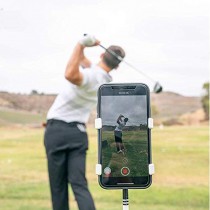 SelfieGolf Record Golf Swing - Cell Phone Clip Holder and Training Aid - Golf Accessories | Winner of The PGA Best Product | Works with Any Smart Phone, Quick Set Up (Green/White)