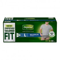 Depend FIT-FLEX Max Absorbency Underwear for Men: LARGE - 84 ct.