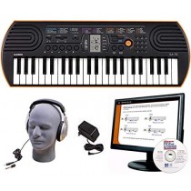 Casio SA-76 EDP Personal Keyboard Package with Closed-Cup Headphones, Power Supply and Instructional Software