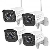 Outdoor Security Camera, 1080P WiFi Camera Wireless Surveillance Cameras, IP Camera with Two-Way Audio, IP66 Waterproof, Night Vision, Motion Detection, Activity Alert, Deterrent Alarm (4-Pack)