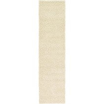 Unique Loom Solo Solid Shag Collection Modern Plush Pure Ivory Runner Rug (2' 6 x 10' 0)