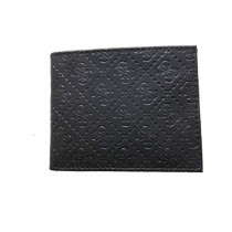 Guess Men's Leather Slim Bifold Wallet (Quadrofilgio Black)