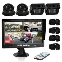 Pyle Car Rear View Camera and Video Monitor, IP68 Waterproof, Commerical Grade, 4 Cameras, Night Vision, 7-Inch LCD Display for Trailer, RV, Trucks, Pickup Trucks, Cargo Vans, etc. (PLCMTRS77)