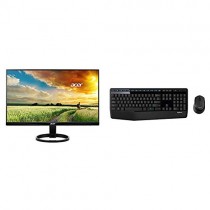 Acer R240HY bidx 23.8-Inch IPS HDMI DVI VGA (1920 x 1080) Widescreen Monitor Bundle with Logitech MK345 Wireless Combo â€" Full-Sized Keyboard with Palm Rest and Comfortable Right-Handed Mouse