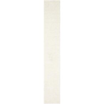 Unique Loom Solo Solid Shag Collection Modern Plush Snow White Runner Rug (2' 6 x 16' 5)